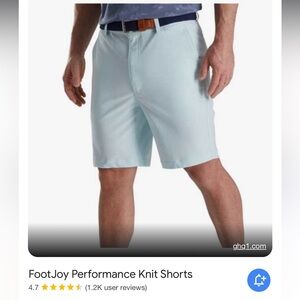 Men’s Footjoy White Performance Golf Shorts 38”